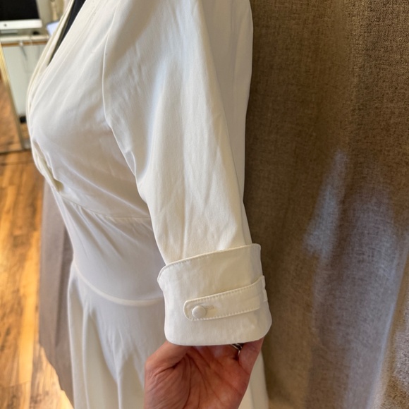 NWT Unique Vintage Ivory Delores Swing Dress Sleeves Retro Rockabilly Wedding L - Picture 4 of 13